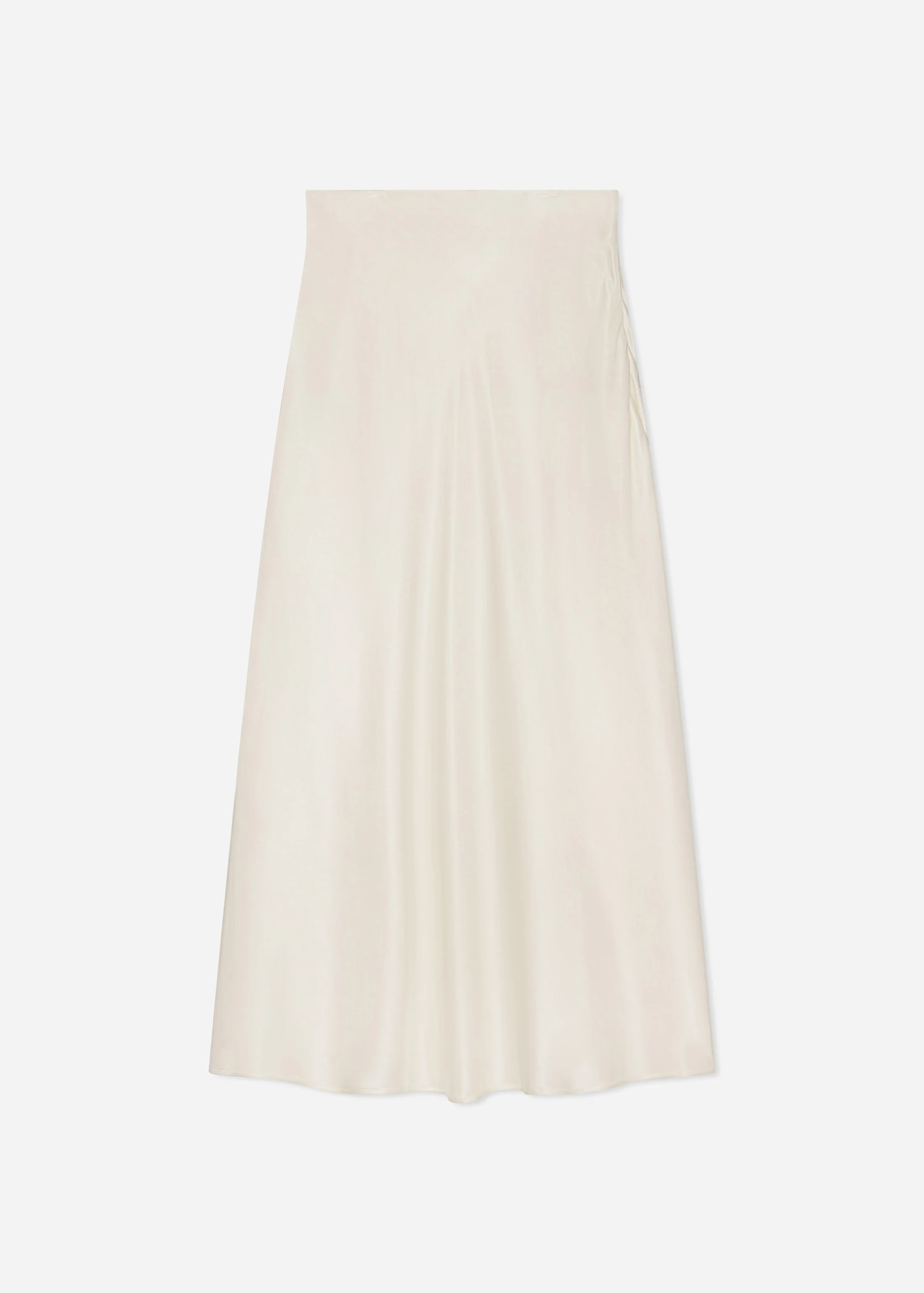 Bias Cut Slip Skirt in Silk - Ivory - Image 4