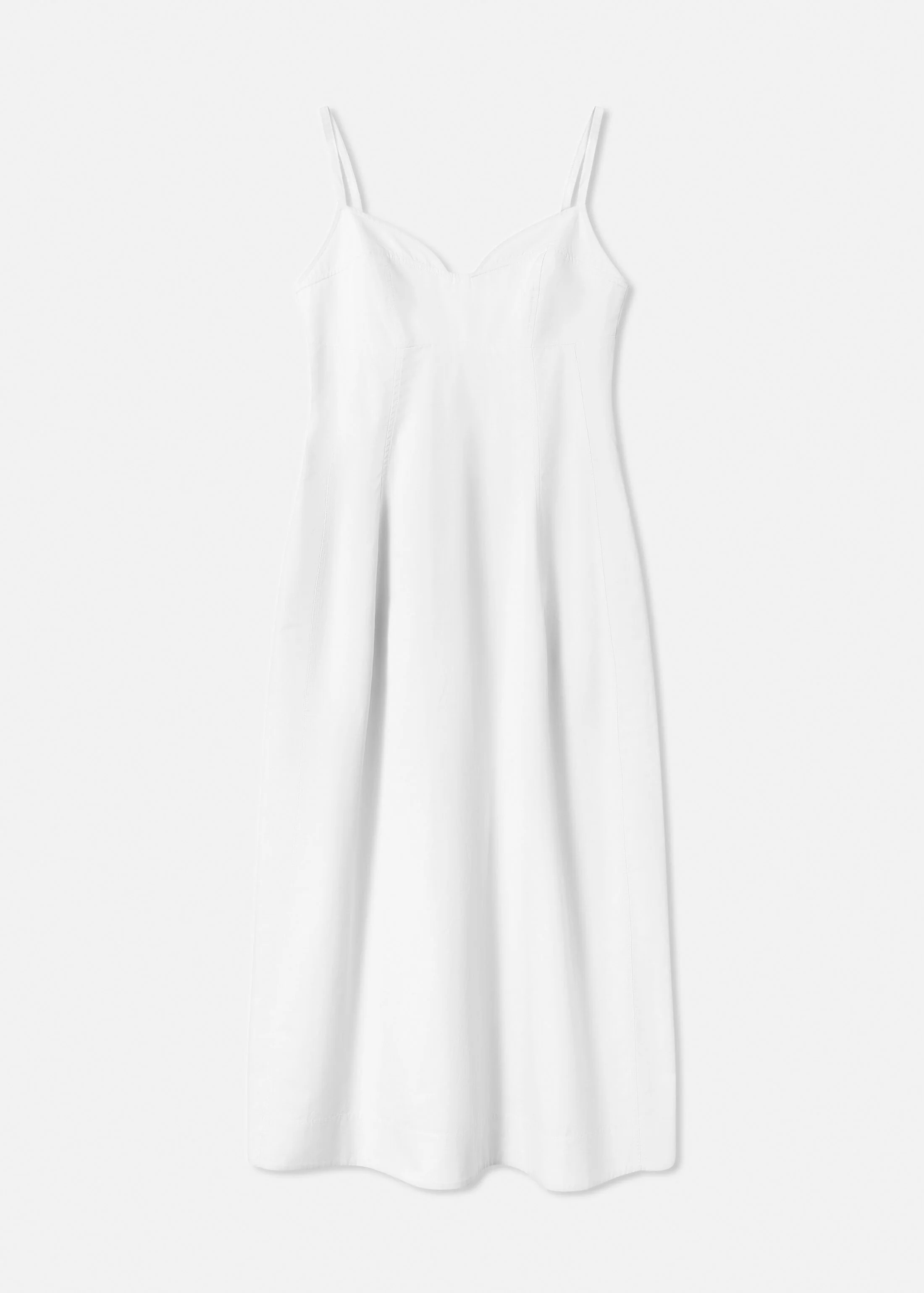 Bustier Midi Dress in Cotton Poplin - White - Image 4