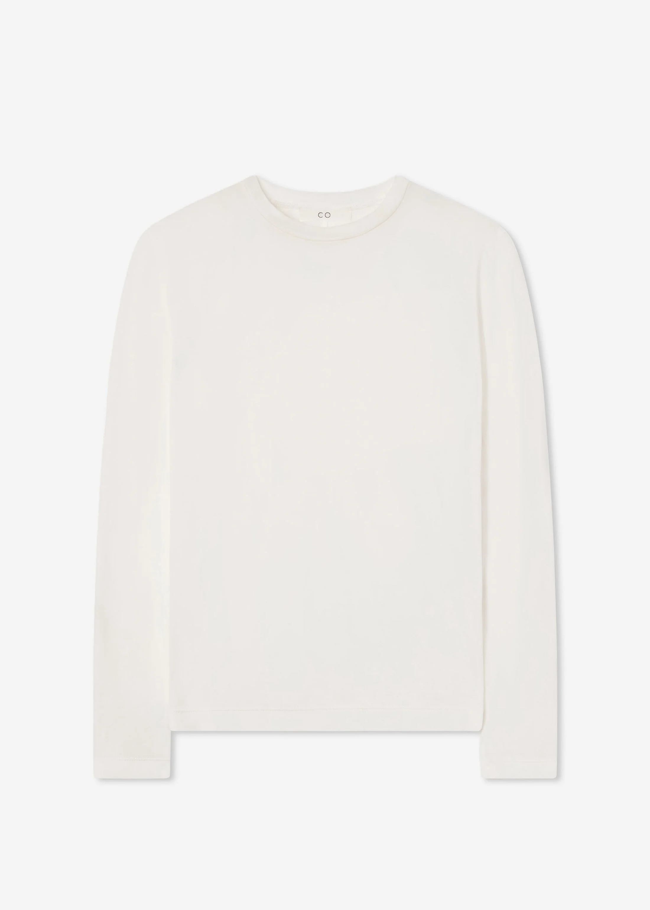 Crewneck Long Sleeve in Cotton Jersey - Ivory - Image 5