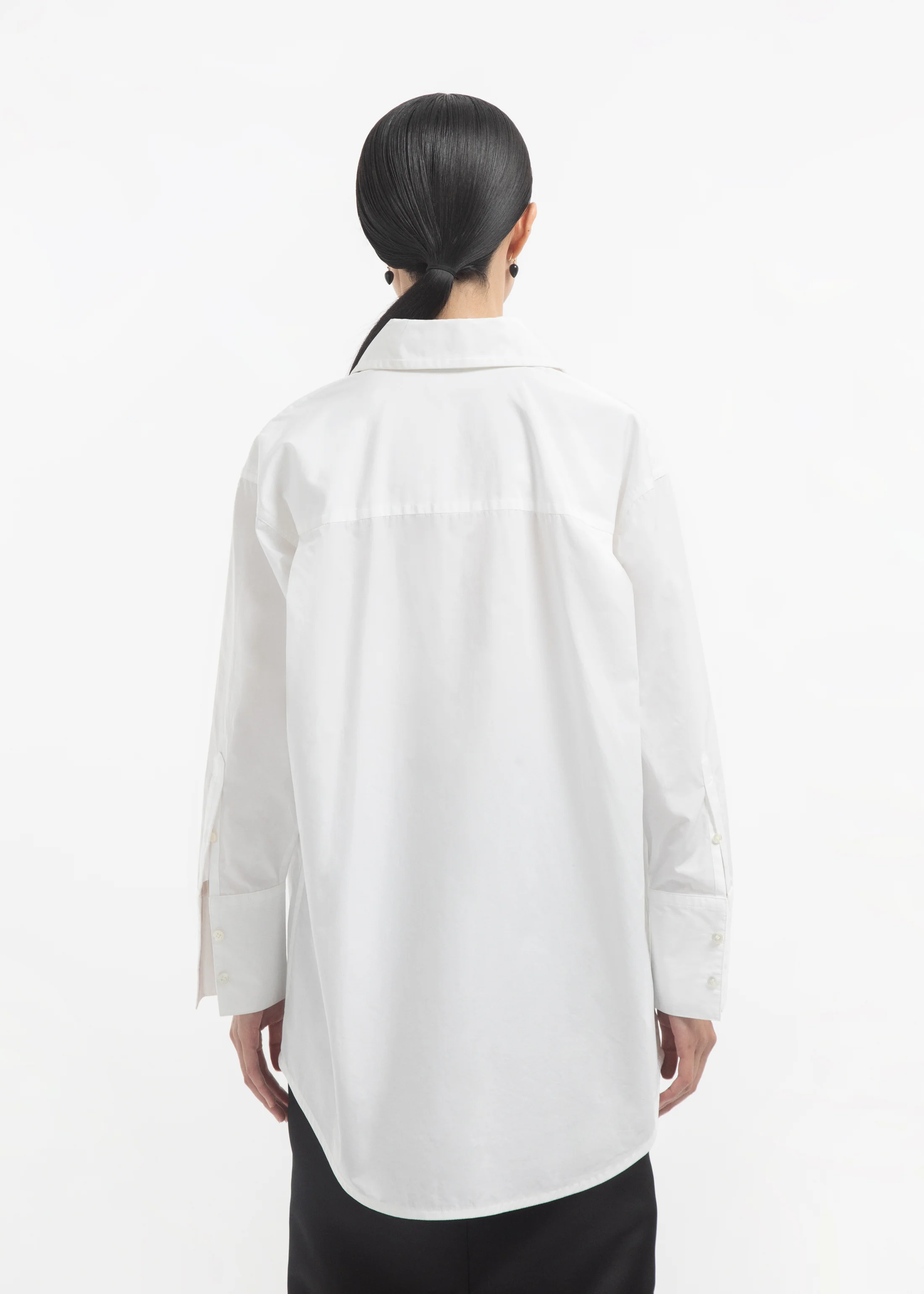 Overshirt in Cotton Poplin - White - Image 4