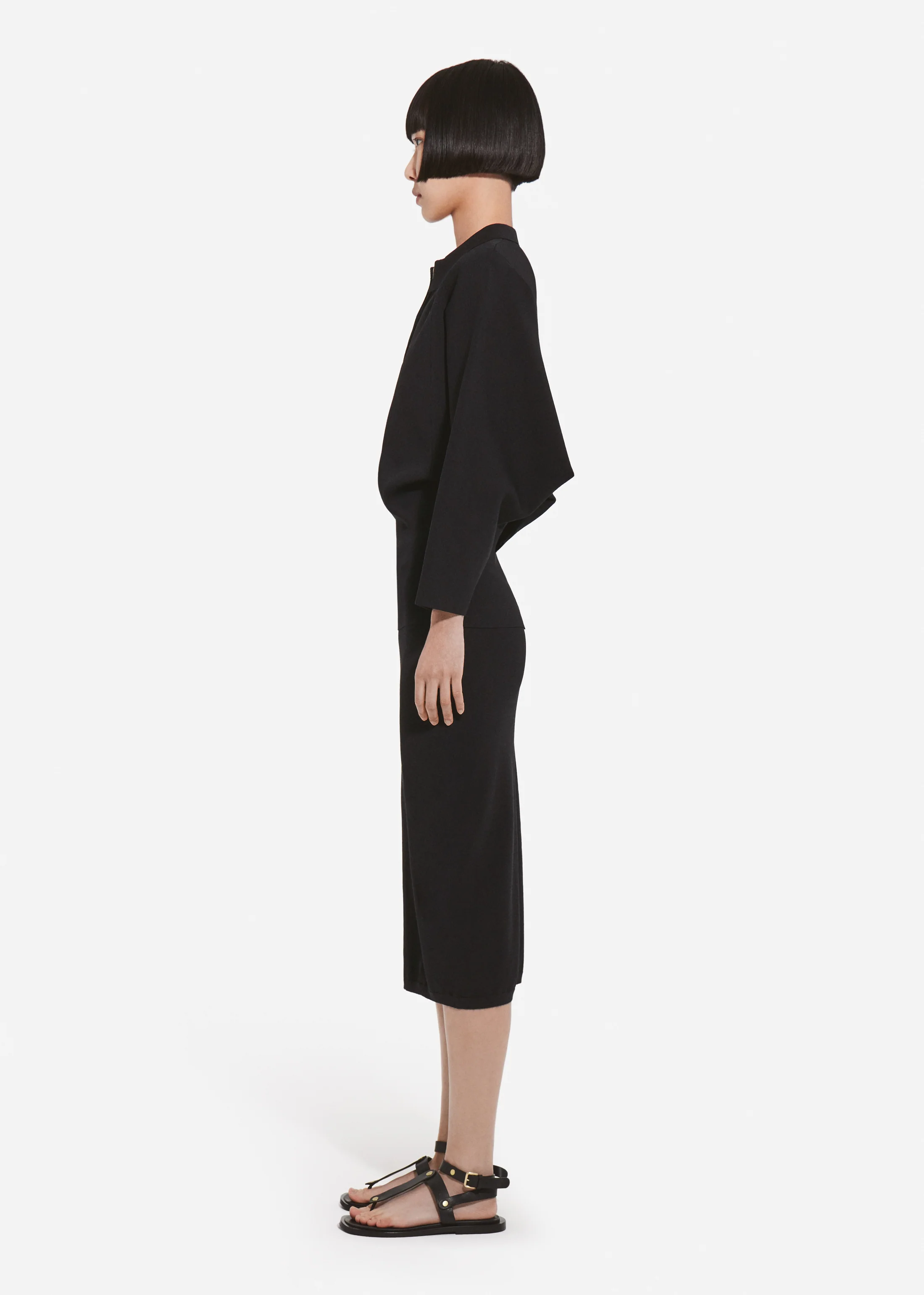 Pencil Skirt in Viscose - Black - Image 3